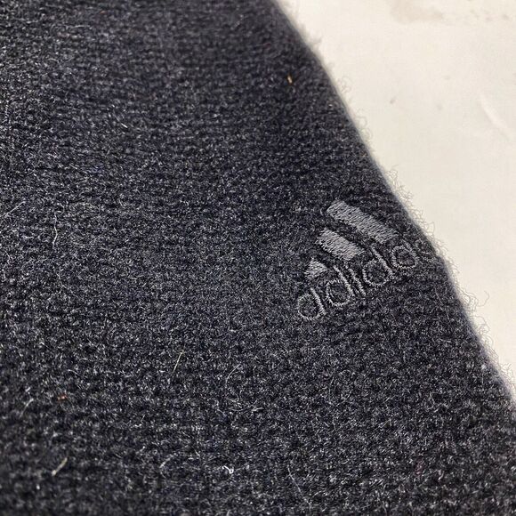 Adidas Wool Sweater Mens XLarge Zip Pullover Black Lined Heavy Thick XL *Flaw - Picture 8 of 12